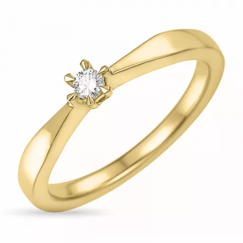 diamant solitaire ring in 14 karaat goud 0,05 ct