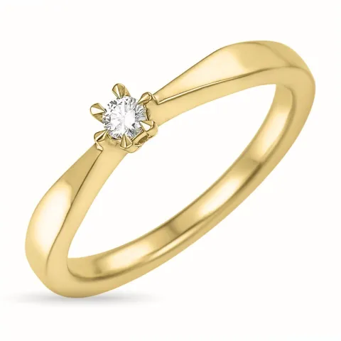 diamant solitaire ring in 14 karaat goud 0,05 ct