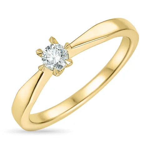 diamant solitaire ring in 14 karaat goud 0,20 ct