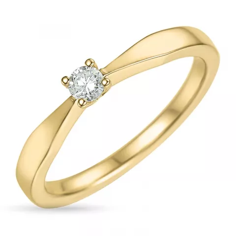 diamant solitaire ring in 14 karaat goud 0,10 ct