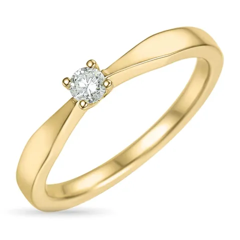 diamant solitaire ring in 14 karaat goud 0,10 ct