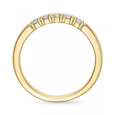 diamant mémoire ring in 14 karaat goud 5 x 0,05 ct