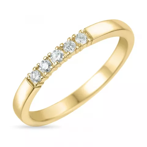 diamant mémoire ring in 14 karaat goud 5 x 0,03 ct