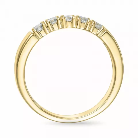 diamant mémoire ring in 14 karaat goud 5 x 0,07 ct