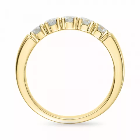 diamant mémoire ring in 14 karaat goud 5 x 0,10 ct