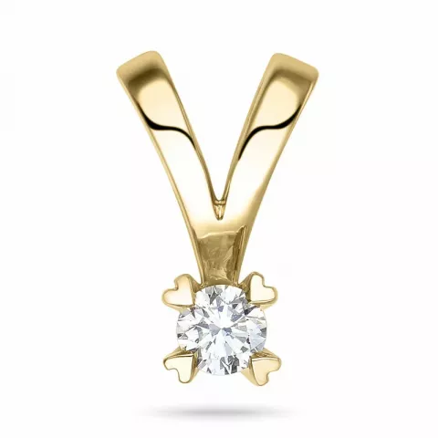 campagne - 0,07 ct diamant solitaire hanger in 14 caraat goud 0,07 ct