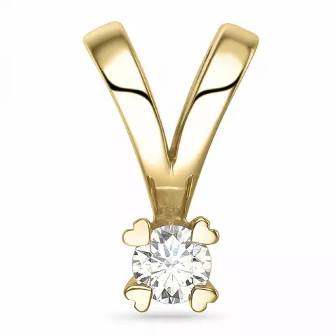 campagne - 0,11 ct diamant solitaire hanger in 14 caraat goud 0,11 ct