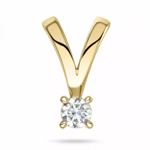 campagne - 0,07 ct diamant solitaire hanger in 14 caraat goud 0,07 ct