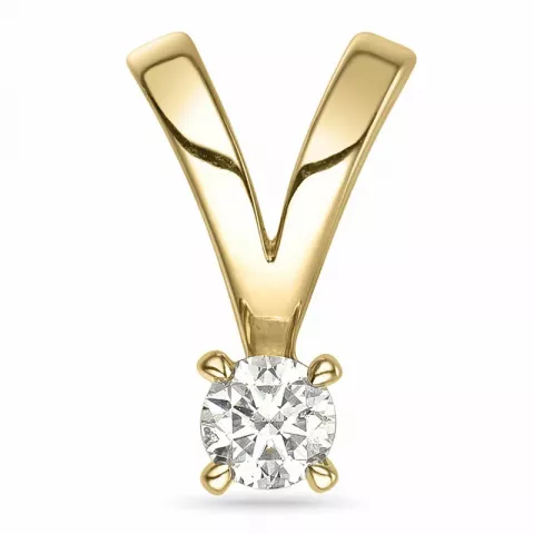 campagne - 0,13 ct diamant solitaire hanger in 14 caraat goud 0,13 ct