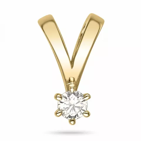 campagne - 0,09 ct diamant solitaire hanger in 14 caraat goud 0,09 ct