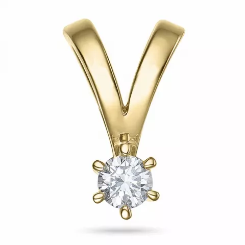 campagne - 0,11 ct diamant solitaire hanger in 14 caraat goud 0,11 ct
