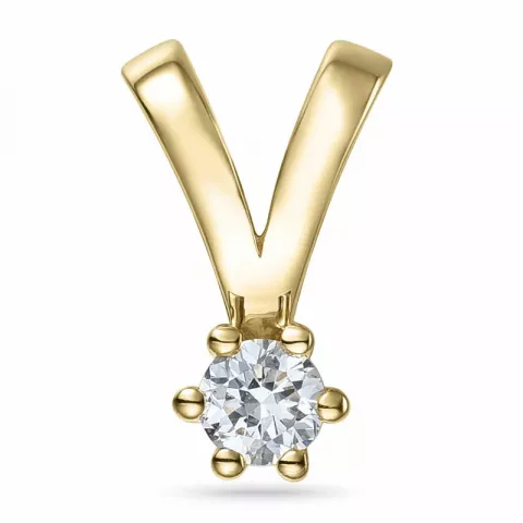 campagne - 0,13 ct diamant solitaire hanger in 14 caraat goud 0,13 ct