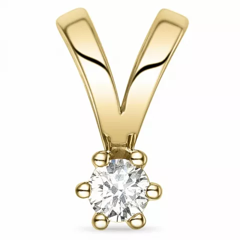 campagne - 0,15 ct diamant solitaire hanger in 14 caraat goud 0,15 ct