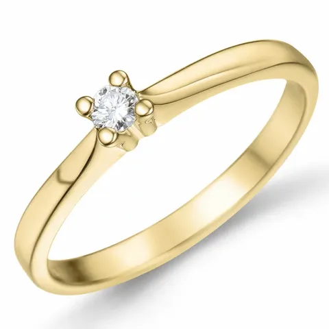 campagne - diamant solitaire ring in 14 karaat goud 0,08 ct