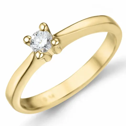 campagne - diamant solitaire ring in 14 karaat goud 0,14 ct