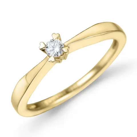 campagne - diamant solitaire ring in 14 karaat goud 0,08 ct