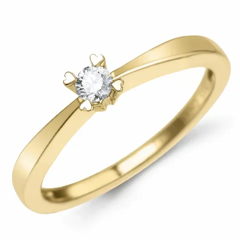 campagne - diamant solitaire ring in 14 karaat goud 0,12 ct