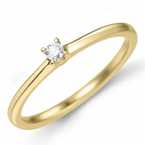 campagne - diamant solitaire ring in 14 karaat goud 0,05 ct