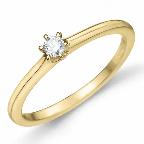 campagne - diamant solitaire ring in 14 karaat goud 0,08 ct