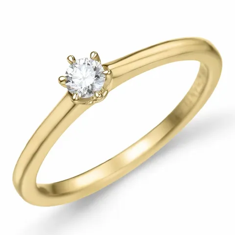 campagne - diamant solitaire ring in 14 karaat goud 0,12 ct