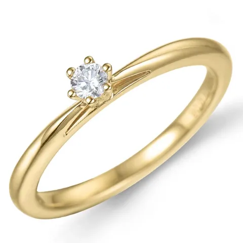 campagne - diamant solitaire ring in 14 karaat goud 0,08 ct