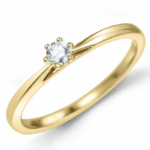 campagne - diamant solitaire ring in 14 karaat goud 0,14 ct