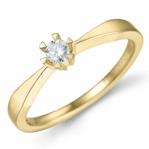 campagne - diamant solitaire ring in 14 karaat goud 0,14 ct