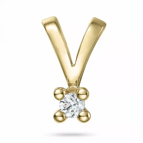 campagne - 0,05 ct diamant solitaire hanger in 14 caraat goud 0,05 ct