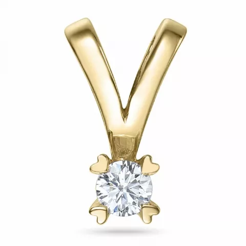 campagne - 0,10 ct diamant solitaire hanger in 14 caraat goud 0,10 ct