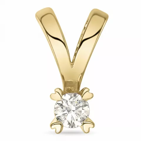 campagne - 0,14 ct diamant solitaire hanger in 14 caraat goud 0,14 ct