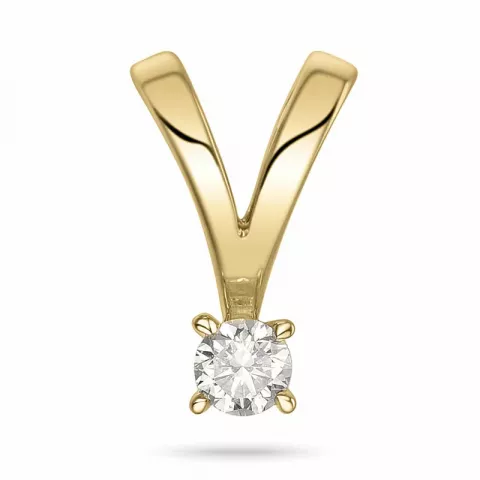 campagne - 0,08 ct diamant solitaire hanger in 14 caraat goud 0,08 ct