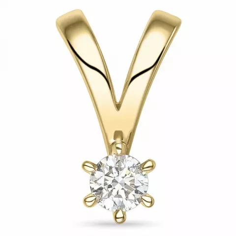campagne - 0,14 ct diamant solitaire hanger in 14 caraat goud 0,14 ct