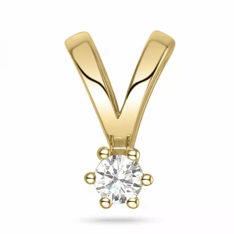 campagne - 0,10 ct diamant solitaire hanger in 14 caraat goud 0,10 ct