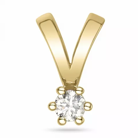 campagne - 0,12 ct diamant solitaire hanger in 14 caraat goud 0,12 ct