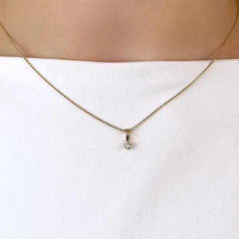 campagne - diamant hanger in 14 caraat goud 0,10 ct