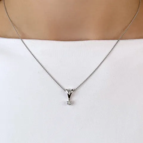 campagne - diamant hanger in 14 caraat witgoud 0,10 ct