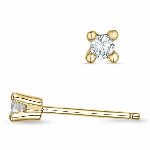 2 x 0,06 ct campagne - diamant solitaire oorbel in 14 karaat goud met diamant