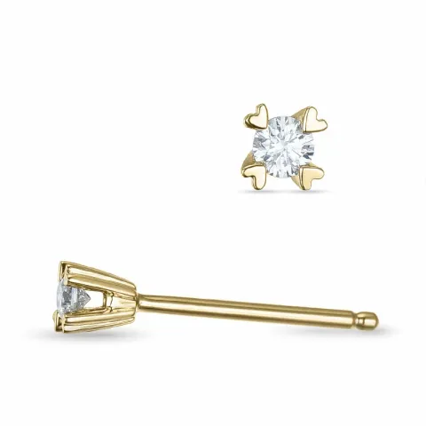 2 x 0,04 ct campagne - diamant solitaire oorbel in 14 karaat goud met diamant
