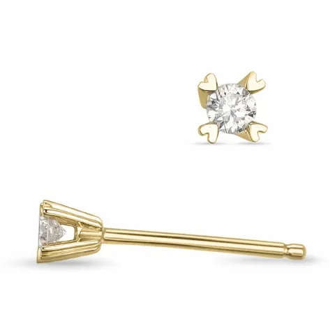 2 x 0,05 ct campagne - diamant oorsteker in 14 karaat goud met diamant