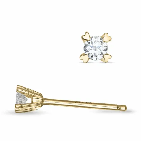 2 x 0,06 ct campagne - diamant solitaire oorbel in 14 karaat goud met diamant