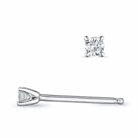 2 x 0,04 ct campagne - diamant solitaire oorbel in 14 karaat witgoud met diamant 