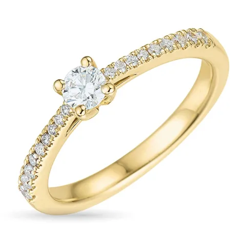 diamant ring in 14 karaat goud 0,20 ct 0,14 ct