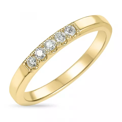 diamant mémoire ring in 14 karaat goud 0,19 ct