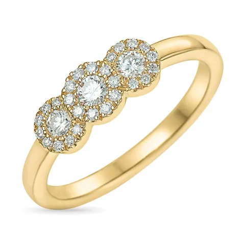 diamant ring in 14 karaat goud 0,42 ct