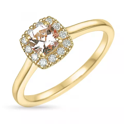 morganiet diamant ring in 14 karaat goud 0,57 ct 0,16 ct