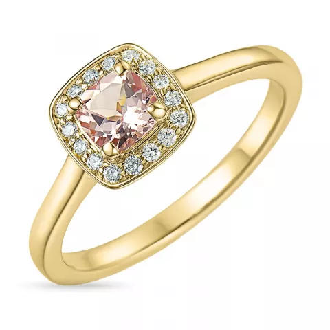 morganiet diamant ring in 14 karaat goud 0,57 ct 0,12 ct
