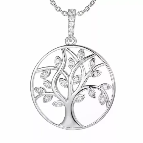 Boom van het leven ketting in zilver met hanger in zilver