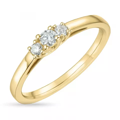 diamant ring in 14 karaat goud 0,10 ct 0,08 ct