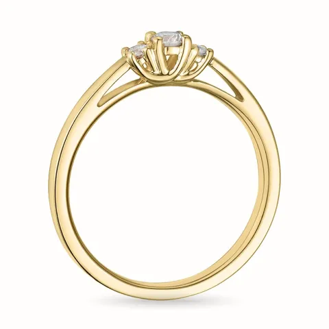 diamant ring in 14 karaat goud 0,10 ct 0,08 ct