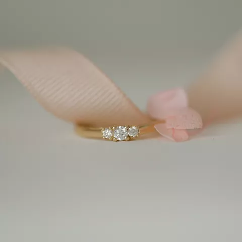 diamant ring in 14 karaat goud 0,10 ct 0,08 ct